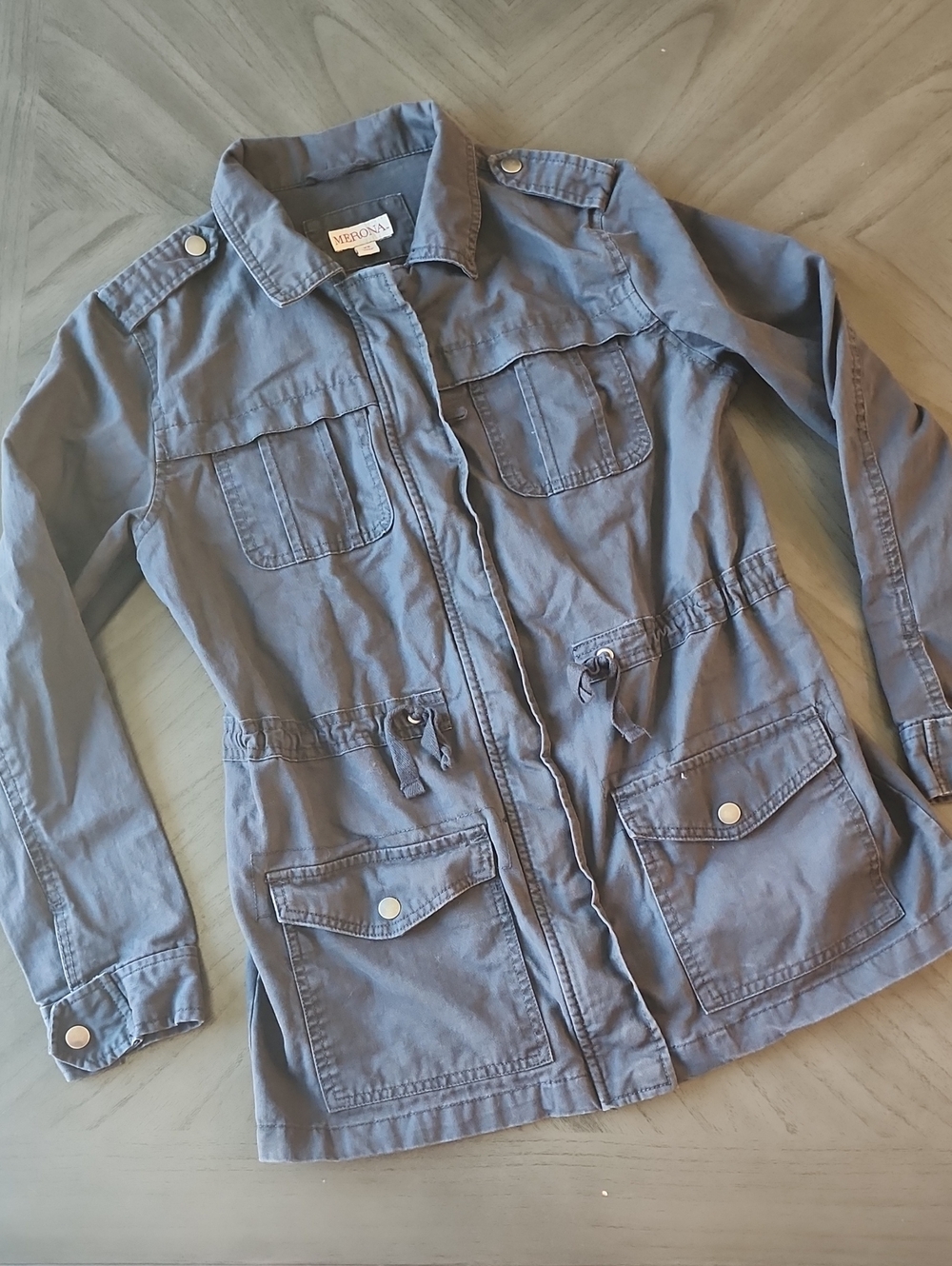 MERONA Women's Utility Jacket in Slate Grey Size XS